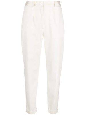 Kiton high-waisted tapered twill trousers - Neutrals