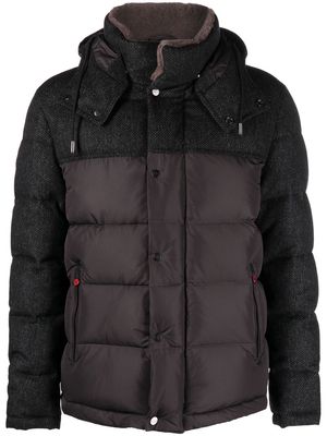 Kiton hybrid hooded puffer jacket - Black