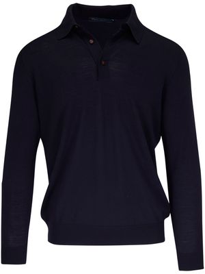 Kiton knitted wool polo jumper - Blue