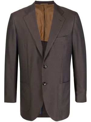 Kiton Lasa single-breasted button blazer - Brown