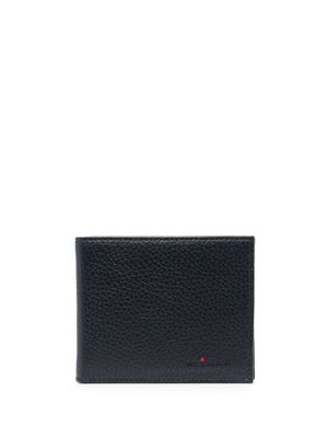 Kiton leather grained wallet - Blue