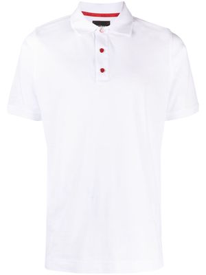 Kiton logo-buttons cotton polo shirt - White