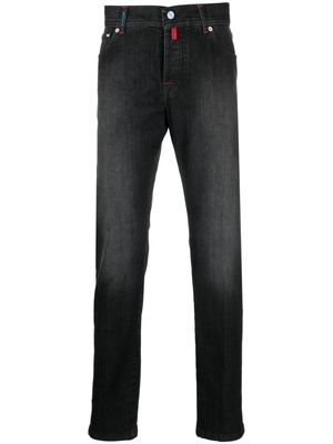 Kiton logo-embellished straight-leg jeans - Black