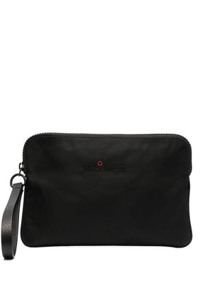 Kiton logo-embroidered clutch bag - Black