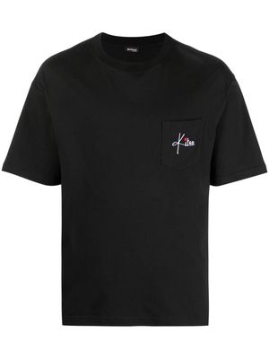 Kiton logo-embroidered cotton shirt - Black