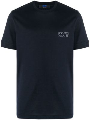 Kiton logo-embroidered cotton T-shirt - Blue