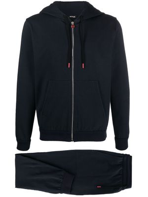 Kiton logo-embroidered hooded tracksuit - Blue
