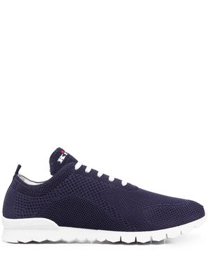 Kiton logo-embroidered knit sneakers - Blue