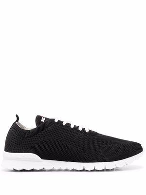 Kiton logo-embroidered low-top trainers - Black