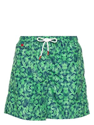 Kiton logo-embroidered swim shorts - Green