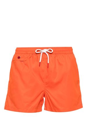 Kiton logo-embroidered swim shorts - Orange