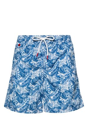 Kiton logo-embroidered swim shorts - White