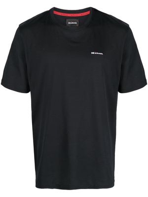 Kiton logo-embroidery cotton T-shirt - Black