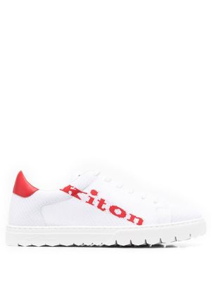 Kiton logo-jacquard lace-up sneakers - White
