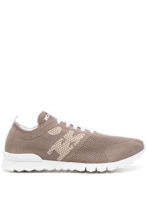 Kiton logo knitted sneakers - Brown
