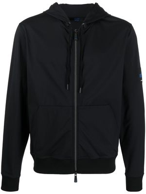 Kiton logo-patch drawstring hoodie - Black