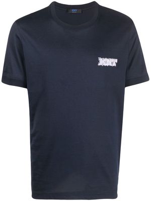 Kiton logo-patch short-sleeve T-shirt - Blue