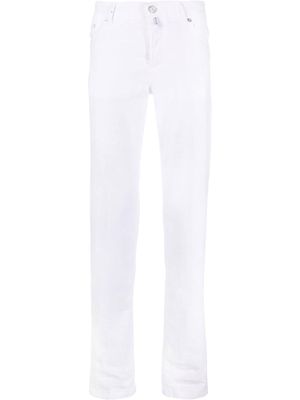 Kiton logo-patch straight-leg jeans - White