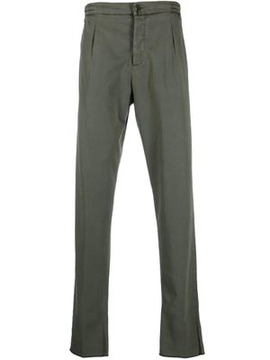 Kiton logo-patch straight-leg trousers - Green