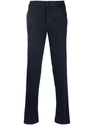 Kiton logo-patch tapered-leg trousers - Blue
