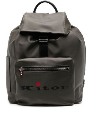 Kiton logo-print backpack - Green