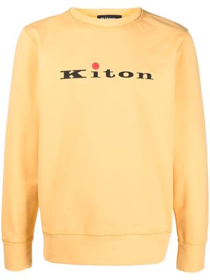 Kiton logo-print cotton blend sweatshirt - Yellow