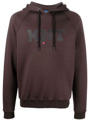 KITON logo-print drawstring hoodie - Brown