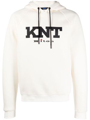 Kiton logo-print hoodie - White