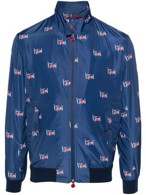 Kiton logo-print lightweight jacket - Blue
