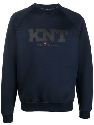 Kiton logo-print long-sleeve sweatshirt - Blue