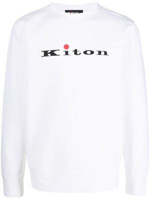 Kiton logo-print long-sleeve sweatshirt - White