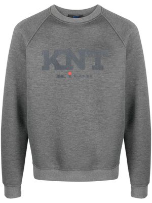 Kiton logo-print raglan-sleeve sweatshirt - Grey