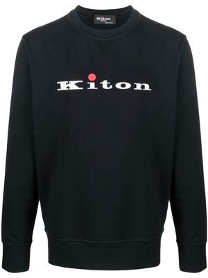 Kiton logo-print sweatshirt - Black