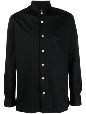 Kiton long-sleeve cotton shirt - Black