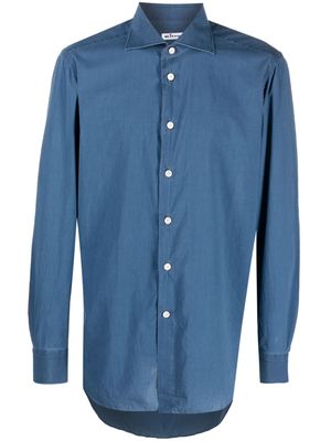Kiton long-sleeve cotton shirt - Blue