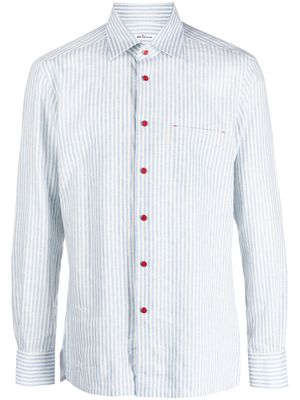 Kiton long-sleeve striped shirt - Blue