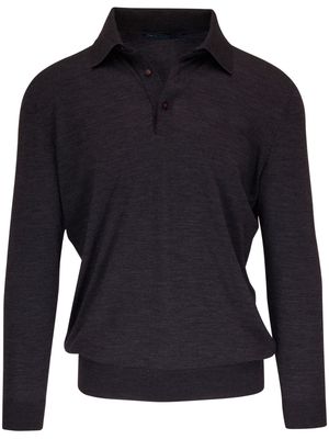 Kiton long-sleeve wool polo jumper - Grey