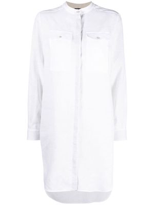 Kiton longline linen shirt - White