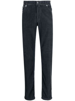 Kiton low-rise corduroy trousers - Blue