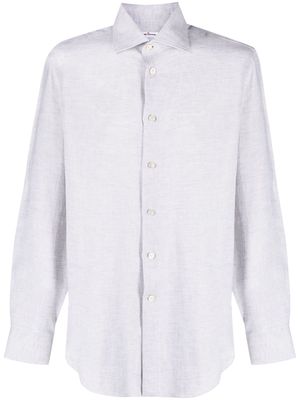 Kiton melange-effect button shirt - Grey