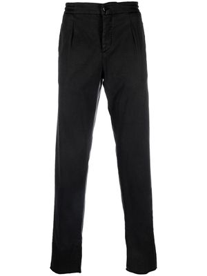 Kiton mid-rise lyocell-blend trousers - Black