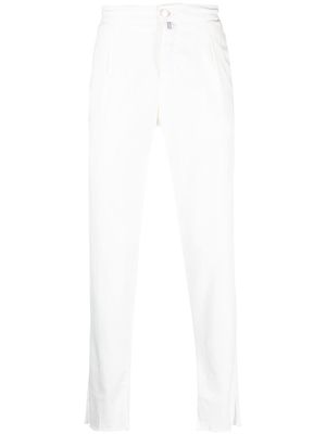 Kiton mid-rise lyocell-blend trousers - White