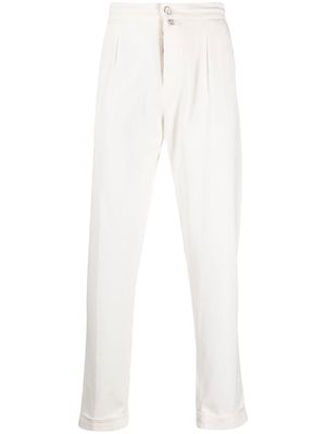 Kiton mid-rise slim-cut chinos - White