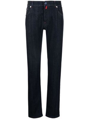 Kiton mid-rise slim-fit tapered jeans - Blue