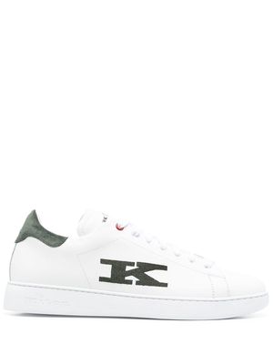 Kiton monogram-embroidered low-top sneakers - White