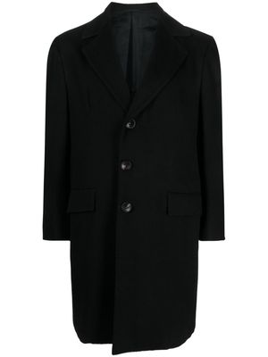 Kiton notched-lapels single-breasted cashmere coat - Black