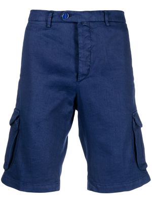 Kiton off-centre button cargo shorts - Blue