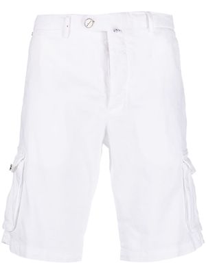 Kiton off-centre button cargo shorts - White