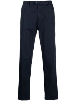 Kiton off-centre button straight-leg trousers - Blue