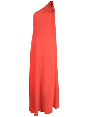 Kiton one-shoulder silk maxi dress - Red